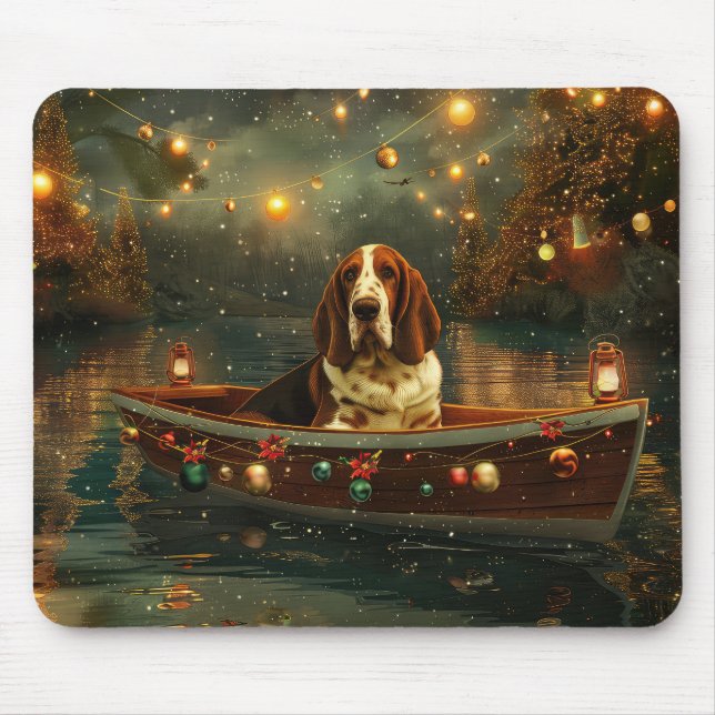 Alfombrilla De Ratón Navidades del Hound de Basset (Frente)