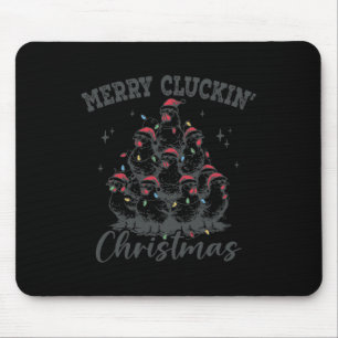 Alfombrilla De Ratón Navidades del Retro Merry Cluckin Funny Chicken Sa