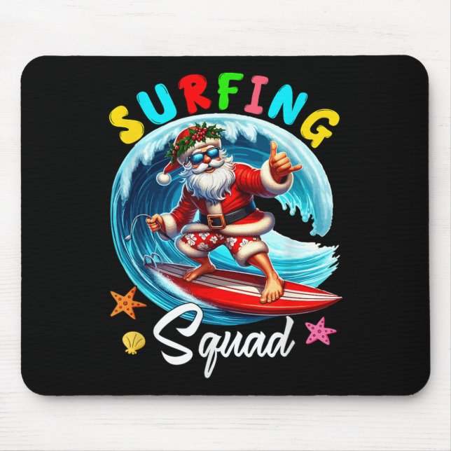 Alfombrilla De Ratón Navidades Del Surfing Squad En Julio Diversión De  (Frente)