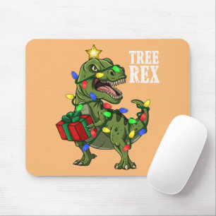 Alfombrilla De Ratón Navidades Dinosaur Tree Rex Boys Chicas Niños Navi