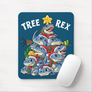 Alfombrilla De Ratón Navidades Dinosaurios Árbol Rex Pajamas Hombres Bo