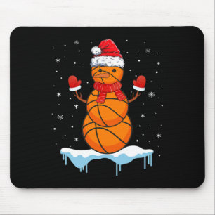 Alfombrilla De Ratón Navidades divertidos Baloncesto Santa Snowman