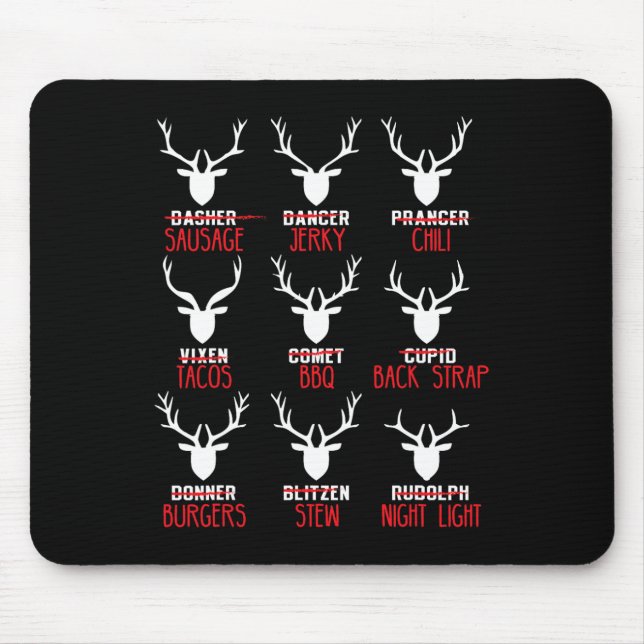 Alfombrilla De Ratón Navidades divertidos cazan ciervos en toda la rein (Frente)