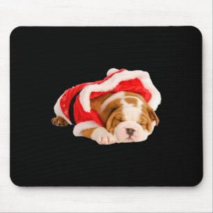 Alfombrilla De Ratón Navidades divertidos de Bulldog inglés pipa Santa 