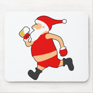 Alfombrilla De Ratón navidades divertidos de cerveza santa