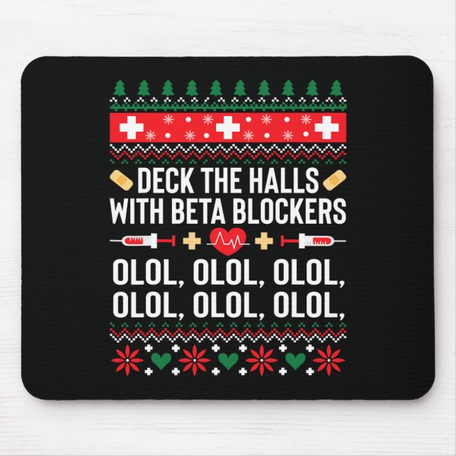 Alfombrilla De Ratón Navidades divertidos de enfermería feas navideñas  (Frente)