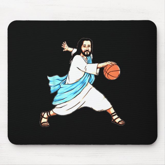 Alfombrilla De Ratón Navidades divertidos de Jesus Play Baloncesto (Frente)