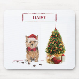 Alfombrilla De Ratón Navidades divertidos de Norfolk Terrier con árbol