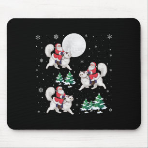 Alfombrilla De Ratón Navidades divertidos del gato persa en Santa Ridin