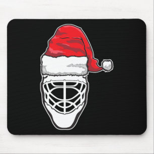 Alfombrilla De Ratón Navidades divertidos hockey Goalie Mask Santa Hat 