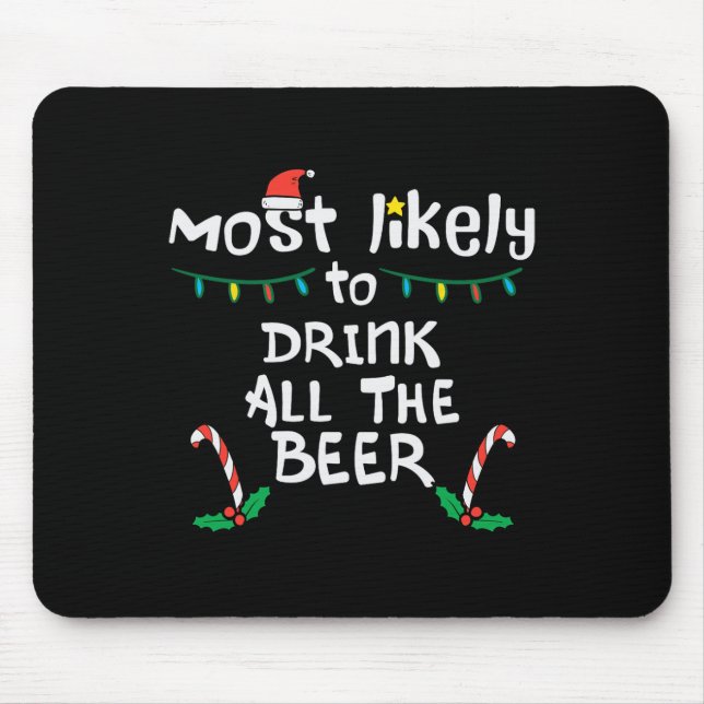 Alfombrilla De Ratón Navidades divertidos más probables Navidad Familia (Frente)