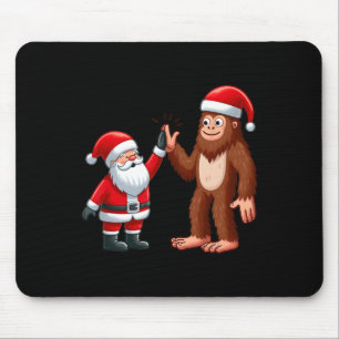Alfombrilla De Ratón Navidades divertidos Santa Claus Bigfoot High-Fivi