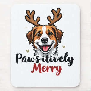 Alfombrilla De Ratón Navidades divertidos y prometedores renos de perro