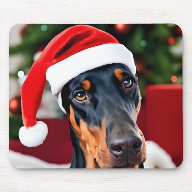 Alfombrilla De Ratón Navidades Doberman (Frente)