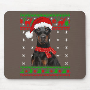 Alfombrilla De Ratón Navidades Doberman Dog Ugly Sweater Puppy Dog Love