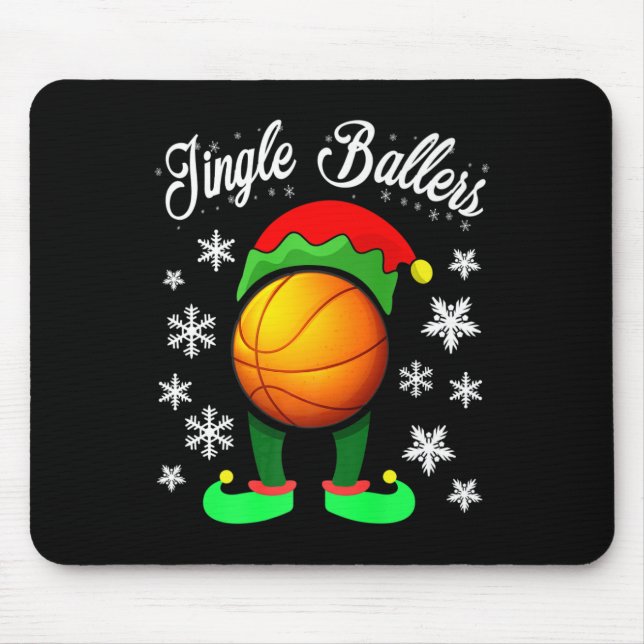 Alfombrilla De Ratón Navidades Elf Grupo Familiar de Baloncesto Par (Frente)