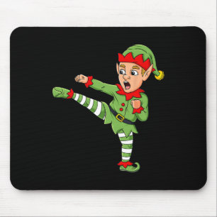 Alfombrilla De Ratón Navidades Elf Karate Graciosos Niños Chicas Famili