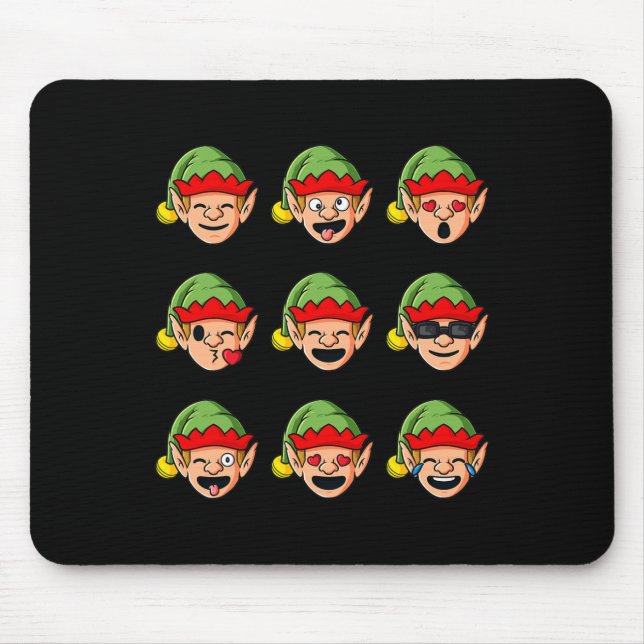Alfombrilla De Ratón Navidades Elf se enfrenta a Chicas de niños divert (Frente)
