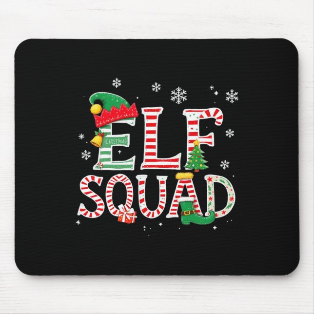 Alfombrilla De Ratón Navidades Elf Squad Familia Pareja A Niños Pajamas (Frente)