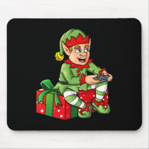 Alfombrilla De Ratón Navidades Elf Video Gamer Controller Niños Niños X