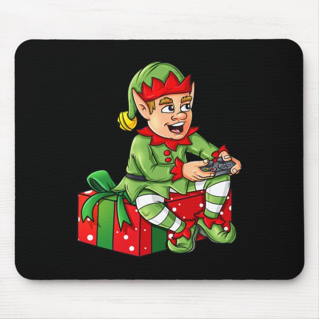 Alfombrilla De Ratón Navidades Elf Video Gamer Controller Niños Niños X (Frente)