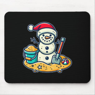 Alfombrilla De Ratón Navidades En Julio Sand Snowman Santa Hat Shovel X