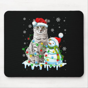 Alfombrilla De Ratón Navidades encienden a Snowman egipcio Mau Cat Pet 