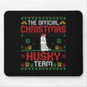 Alfombrilla De Ratón Navidades Equipo Husky - Husky usando Santa Hat Xm