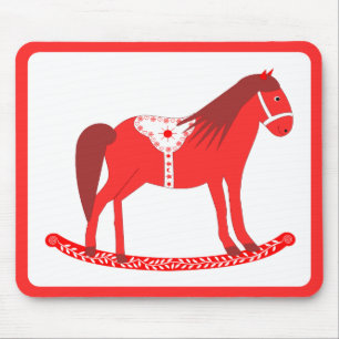 Alfombrilla De Ratón Navidades escandinavos rodando caballo
