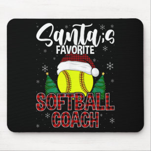 Alfombrilla De Ratón Navidades favoritos de entrenador de softbol en fu