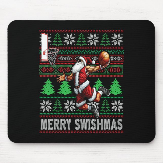 Alfombrilla De Ratón Navidades feos de Merry Swishmas Navidades de balo (Frente)