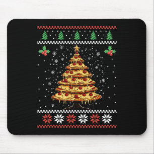 Alfombrilla De Ratón Navidades feos del árbol de Navidad de la pizza, d
