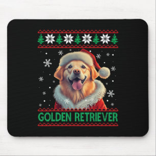 Alfombrilla De Ratón Navidades feos del Golden Retriever Santa Hat