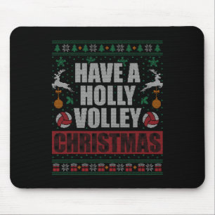 Alfombrilla De Ratón Navidades feos del voleibol Holly Volley navidad h