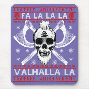 Alfombrilla De Ratón Navidades feos diseñan Fa-La-Valhalla Viking Val