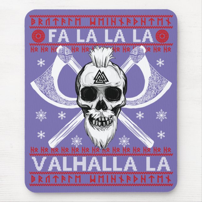 Alfombrilla De Ratón Navidades feos diseñan Fa-La-Valhalla Viking Val (Frente)