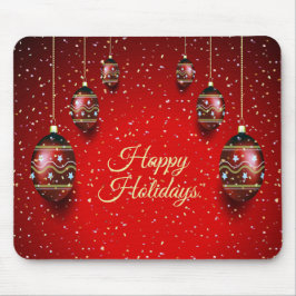 Alfombrilla De Ratón Navidades Fiesta Golden Red Winter Holidays Elegan