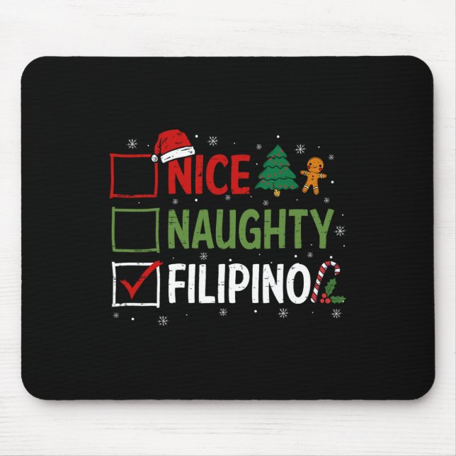 Alfombrilla De Ratón Navidades filipinos traviesos Pajamas Santa Clau (Frente)