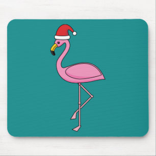 Alfombrilla De Ratón Navidades Flamingo con Santa Hat
