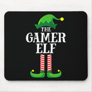 Alfombrilla De Ratón Navidades Gamer Elf Grupo familiar coincidente Chr