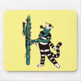 Alfombrilla De Ratón Navidades Gato Y Cactus Xmas Extraños