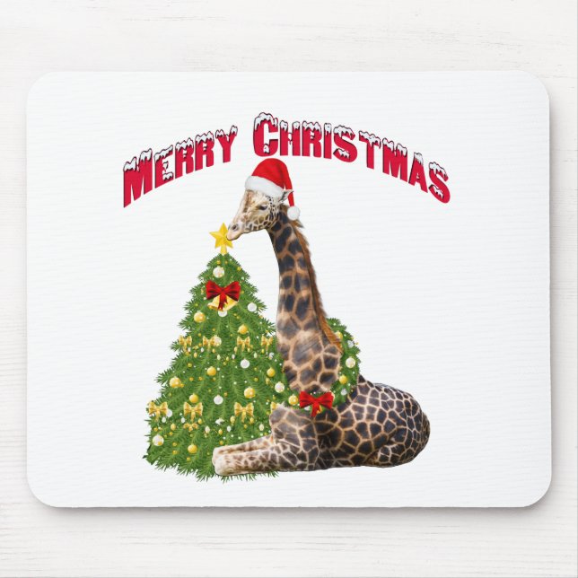 Alfombrilla De Ratón Navidades Giraffe (Frente)