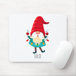 Alfombrilla De Ratón Navidades Gnome portando Navidades Luces