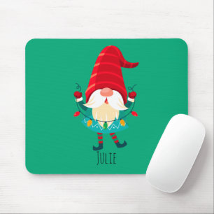 Alfombrilla De Ratón Navidades Gnome portando Navidades Luces