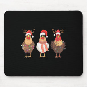 Alfombrilla De Ratón Navidades graciosos Pollos Santa Hat Moda animal