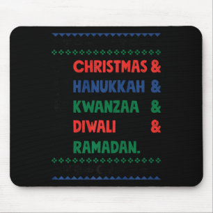 Alfombrilla De Ratón Navidades Hanukkah Kwanzaa Diwali Ramadan Gracioso