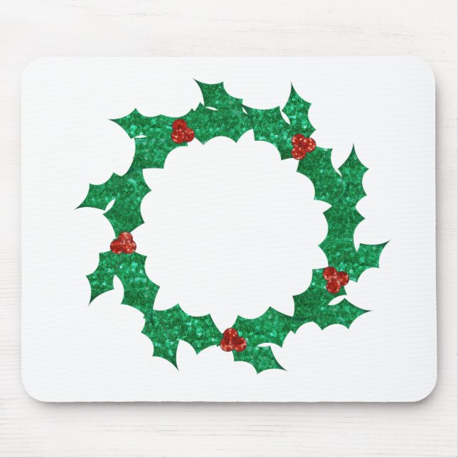 Alfombrilla De Ratón navidades holly wreath (Frente)