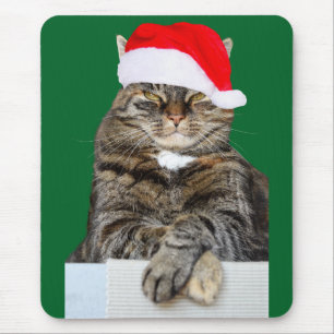 Alfombrilla De Ratón Navidades Humbug Foto con Santa Hat