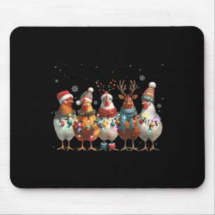 Alfombrilla De Ratón Navidades iluminan el pollo Santa Funny árbol de n