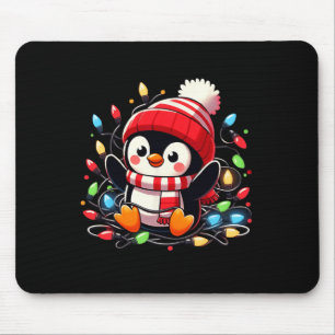 Alfombrilla De Ratón Navidades iluminan pingüino con Gorra de navidad p